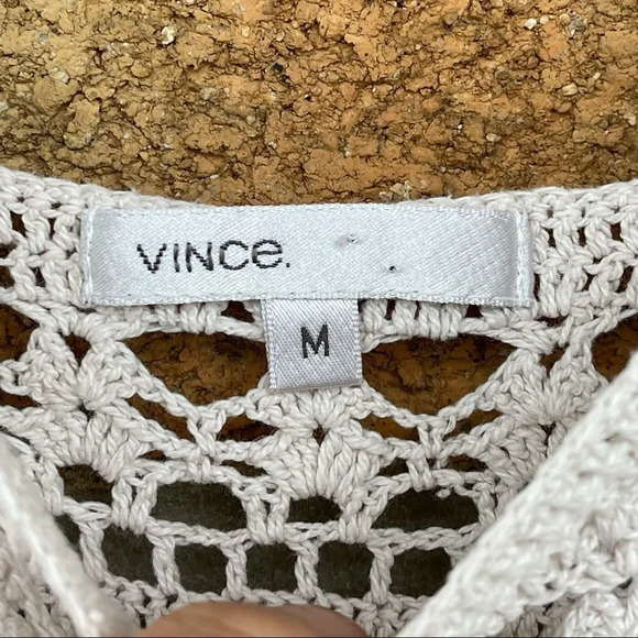 Vince Creme Crochet Lace Boho Sun Dress M - Picture 5 of 9